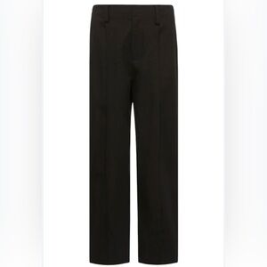 Vince Cropped Straight-leg Cotton-blend Pants in Black